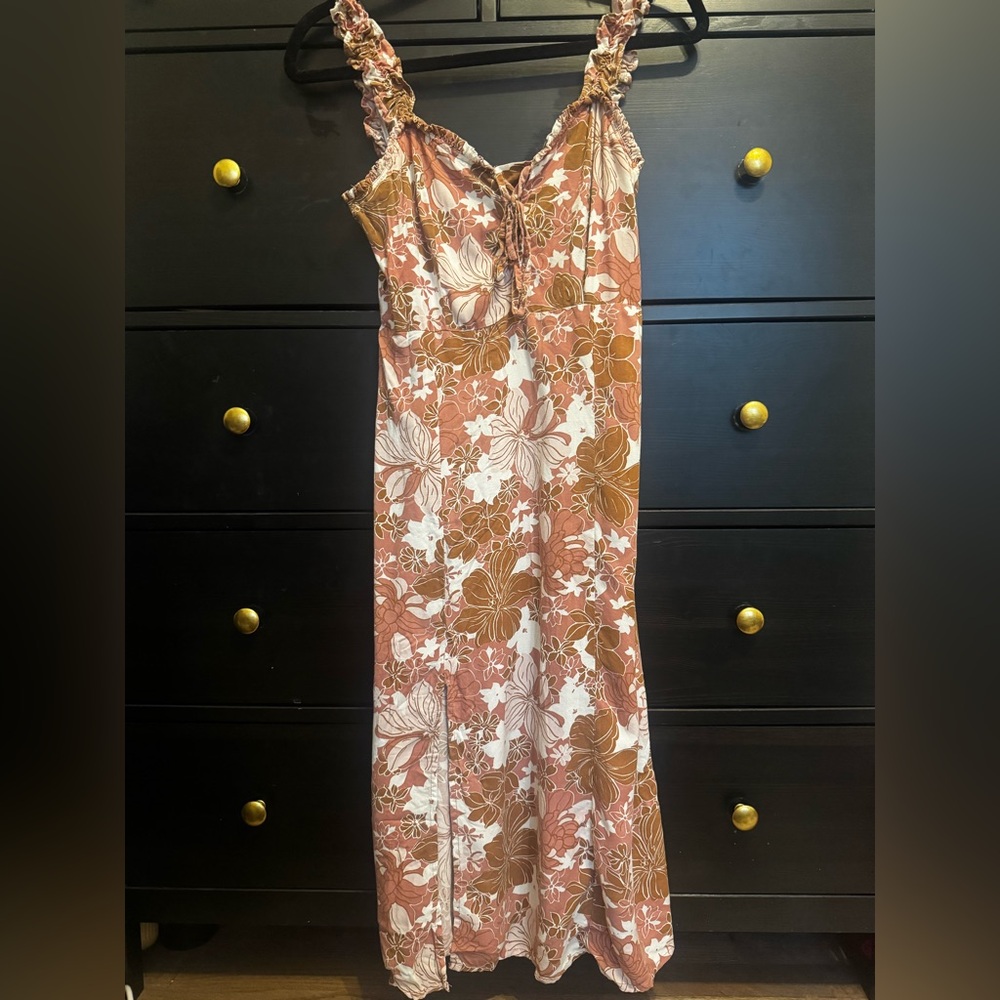 Sincerely Jules Floral Maxi Dress - Pink, Brown and White